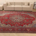 Vintage Southeastern Persian Style Oversize Rug 10x12 ft — Red & Blue Medallion
