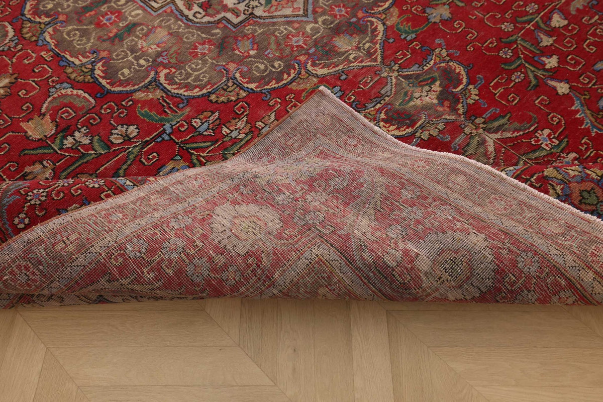 Vintage Southeastern Persian Style Oversize Rug 10x12 ft — Red & Blue Medallion