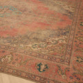 Vintage Southeastern Persian Style Oversize Rug 10x13 ft — Pink & Beige Medallion