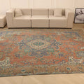 Vintage Southeastern Persian Style Oversize Rug 10x12 ft — Brown & Blue Medallion