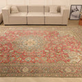 Vintage Southeastern Persian Style Oversize Rug 10x13 ft — Red & Beige Medallion