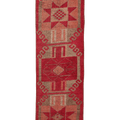 Vintage Southeastern Persian Style Runner Rug 3x11 ft — Red & Brown Geometric