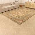 Vintage Southeastern Persian Style Oversize Rug 8x11 ft — Beige & Blue Medallion