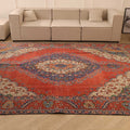 Vintage Southeastern Persian Style Oversize Rug 9x12 ft — Red & Blue Medallion