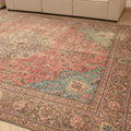 Vintage Southeastern Persian Style Oversize Rug 10x13 ft — Red & Green Medallion