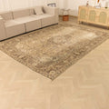 Vintage Southeastern Persian Style Oversize Rug 8x11 ft — Beige & Brown Floral