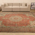 Vintage Southeastern Persian Style Oversize Rug 9x12 ft — Red & Beige Medallion