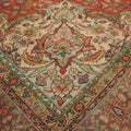 Vintage Southeastern Persian Style Oversize Rug 9x12 ft — Red & Beige Medallion
