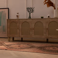 Vintage Malatya Turkish runner rug in brown and orange wool with geometric patterns, 3x11 ft, styled in a modern room.
