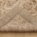 Vintage Isparta Turkish Area Rug 5x9 ft — Beige & Brown Floral (No. 62037)