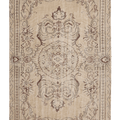 Vintage Manisa Turkish Area Rug 5x9 ft — Beige & Brown Floral (No. 62038)