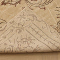 Vintage Manisa Turkish Area Rug 5x9 ft — Beige & Brown Floral (No. 62038)