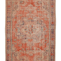 Vintage Manisa Turkish Area Rug 5x10 ft — Orange & Beige Distressed