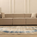Vintage Isparta Turkish Area Rug 6x10 ft — Blue & Beige Distressed