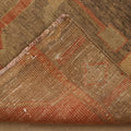 Vintage Malatya Turkish Doormat Rug 3x4 ft — Brown & Red Geometric