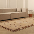 Vintage Malatya Turkish Runner Rug 5x10 ft — Beige & Brown Floral