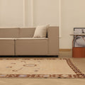 Vintage Malatya Turkish Runner Rug 5x10 ft — Beige & Brown Floral