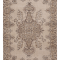 Vintage Isparta Turkish Area Rug 5x7 ft — Beige & Brown Floral
