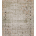 Vintage Isparta Turkish Area Rug 6x8 ft — Gray & Green Distressed