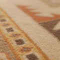 Vintage Muğla Turkish Area Rug 4x6 ft — Beige & Orange Geometric