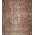 Oversized 9x12 wool and cotton Persian-style rug in brown with traditional floral patterns and a decorative border.