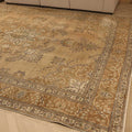 Vintage Southeastern Persian Style Oversize Rug 10x13 ft — Beige & Brown Medallion