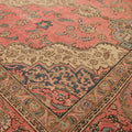 Vintage Southeastern Persian Style Oversize Rug 7x10 ft — Pink & Beige Medallion