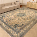 Vintage Southeastern Persian Style Oversize Rug 10x14 ft — Beige & Blue Medallion