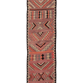 Vintage Southeastern Patchwork Runner Rug 3x11 ft — Pink & Brown Geometric