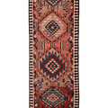 Vintage Southeastern Patchwork Runner Rug 3x10 ft — Red & Green Geometric