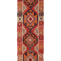Vintage Southeastern Persian Style Kilim Runner Rug 3x10 ft — Orange & Red Geometric