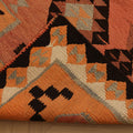 Vintage Southeastern Persian Style Kilim Runner Rug 3x12 ft — Orange & Red Geometric