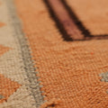 Vintage Southeastern Persian Style Kilim Runner Rug 3x12 ft — Orange & Red Geometric