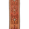 Vintage Southeastern Persian Style Kilim Runner Rug 3x12 ft — Orange & Red Geometric