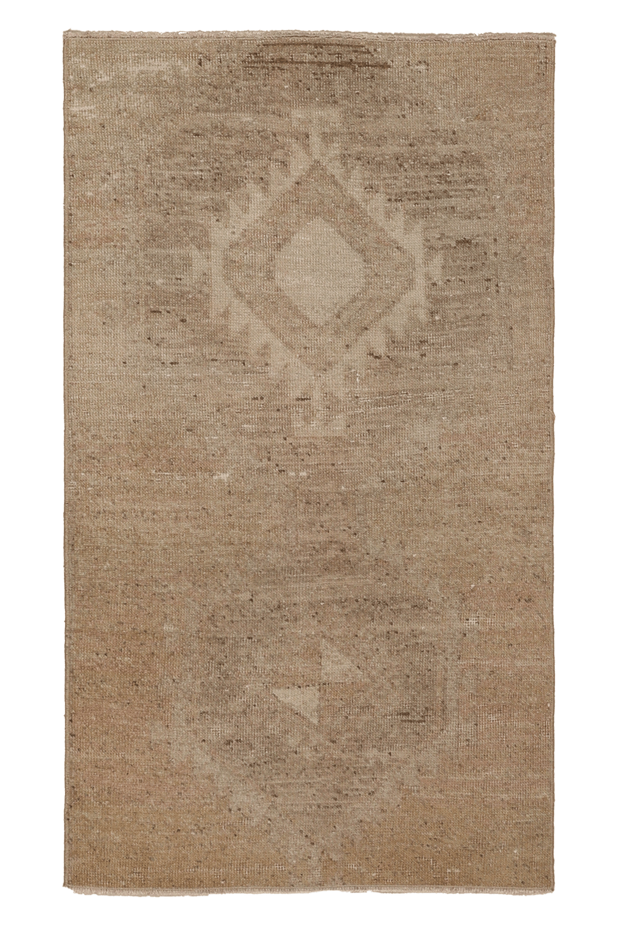 Vintage Malatya Turkish Doormat 2x4 ft — Brown & Beige Geometric