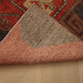 Vintage Malatya Turkish Runner Rug 3x8 ft — Red & Brown Geometric