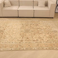 Vintage Southeastern Persian Style Area Rug 6x9 ft — Beige & Brown Medallion