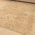 Vintage Southeastern Persian Style Area Rug 6x9 ft — Beige & Brown Medallion