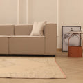Vintage Manisa Turkish Area Rug 6x8 ft — Beige & Brown Floral