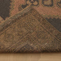Vintage Aksaray Turkish Area Rug 4x8 ft — Brown & Pink Geometric