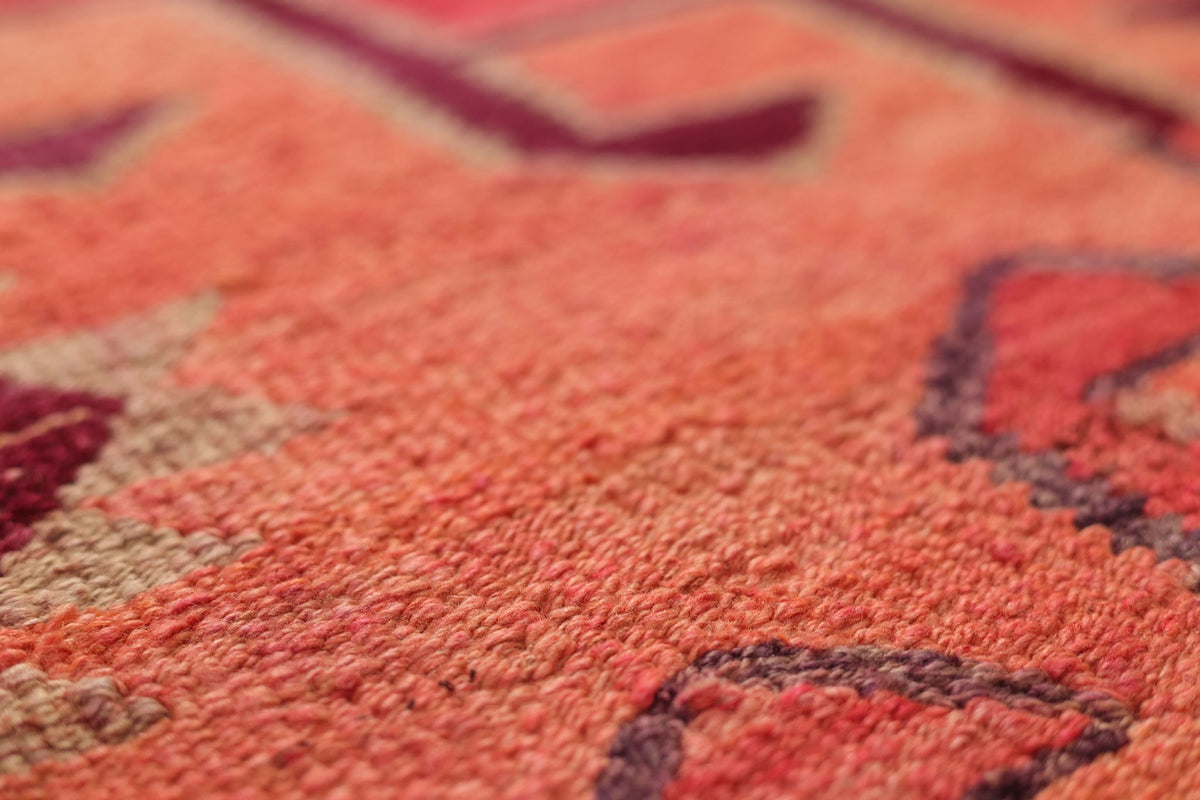Vintage Southeastern Persian Style Kilim Runner Rug 3x10 ft — Orange & Red Geometric