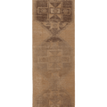 Vintage Malatya Turkish Runner Rug 3x11 ft — Beige & Brown Geometric (No. 62500)