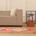 Vintage Southeastern Persian Style Kilim Runner Rug 3x10 ft — Red & Orange Geometric