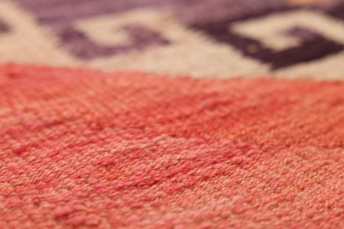 Vintage Southeastern Persian Style Kilim Runner Rug 3x10 ft — Red & Orange Geometric