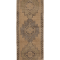 Vintage Malatya Turkish Runner Rug 3x10 ft — Beige & Brown Geometric (No. 62506)