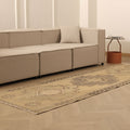 Vintage Malatya Turkish Runner Rug 3x10 ft — Beige & Brown Geometric (No. 62506)