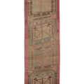 Vintage Malatya Turkish Runner Rug 3x11 ft — Beige & Pink Geometric