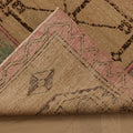 Vintage Malatya Turkish Runner Rug 3x11 ft — Beige & Pink Geometric