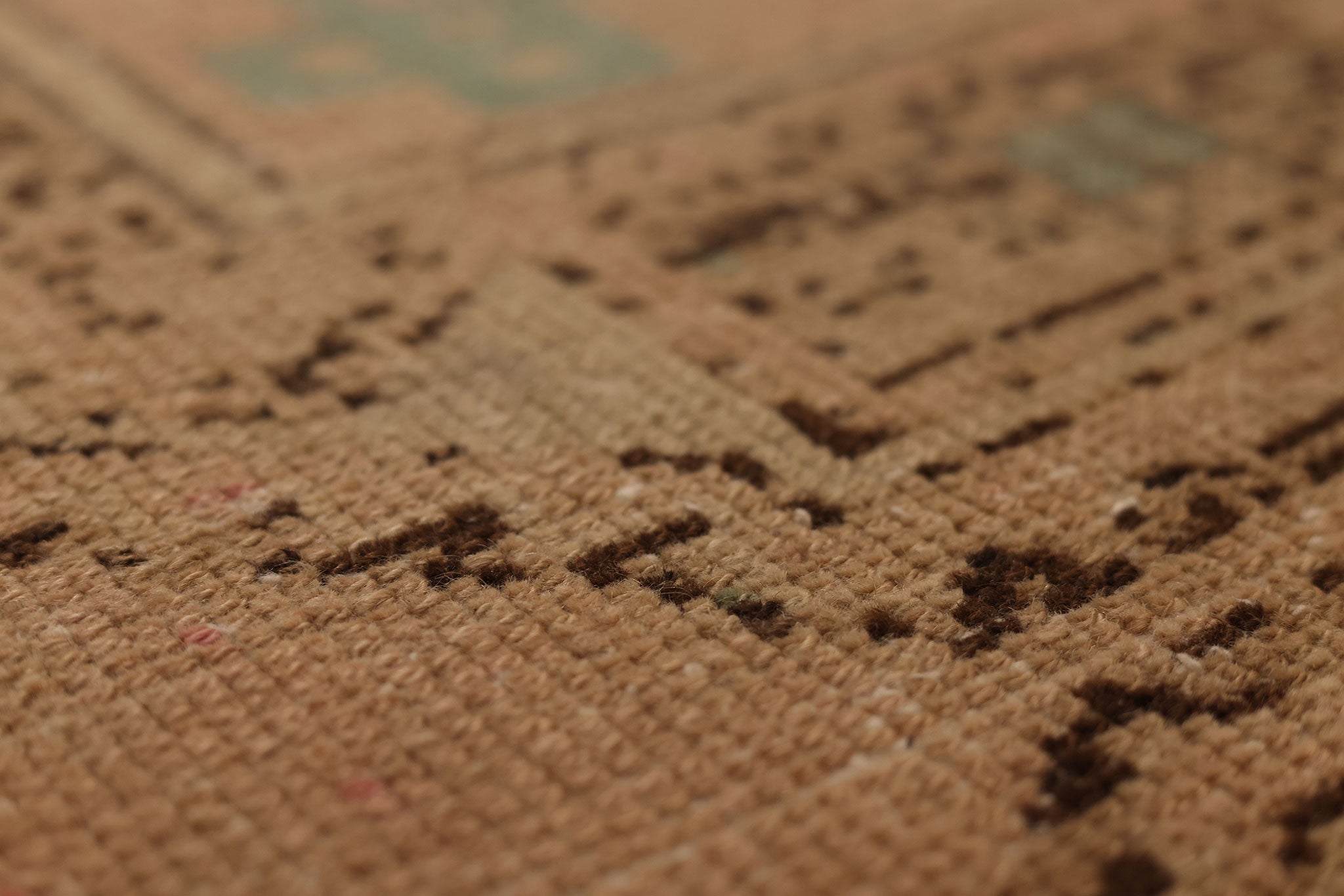 Vintage Malatya Turkish Runner Rug 3x11 ft — Beige & Pink Geometric