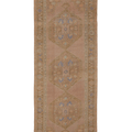 Vintage Niğde Turkish Runner Rug 3x10 ft — Beige & Brown Geometric